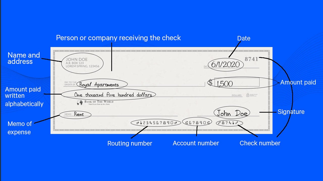 filled out check example