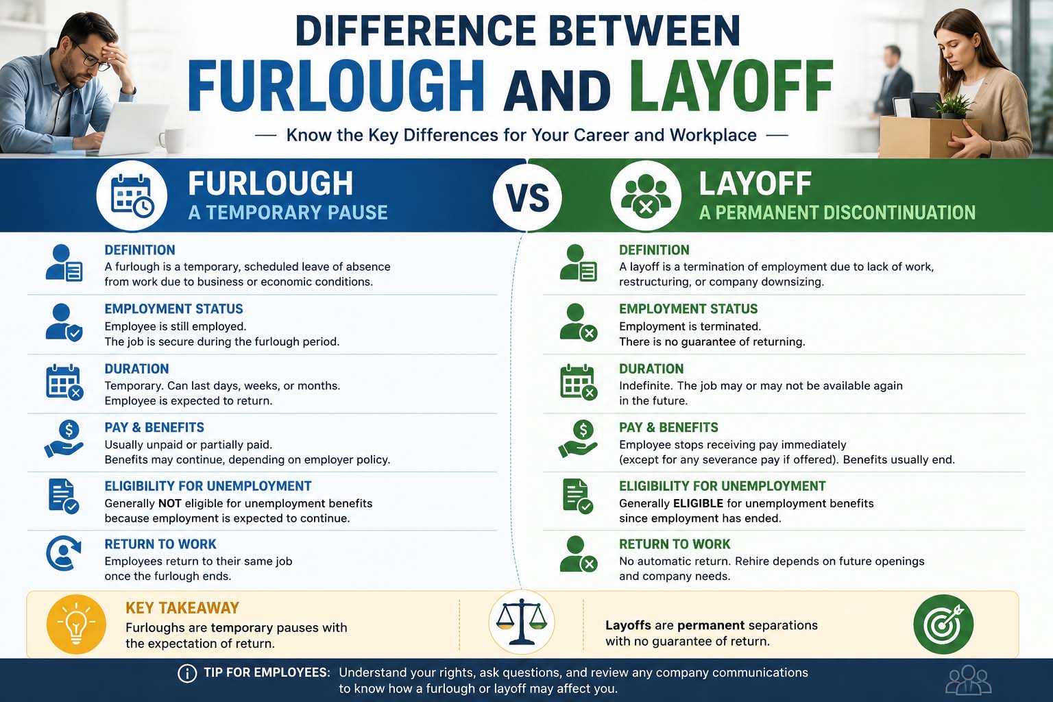 difference between furlough and layoff