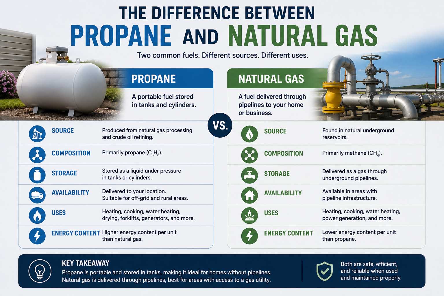 difference between propane and natural gas