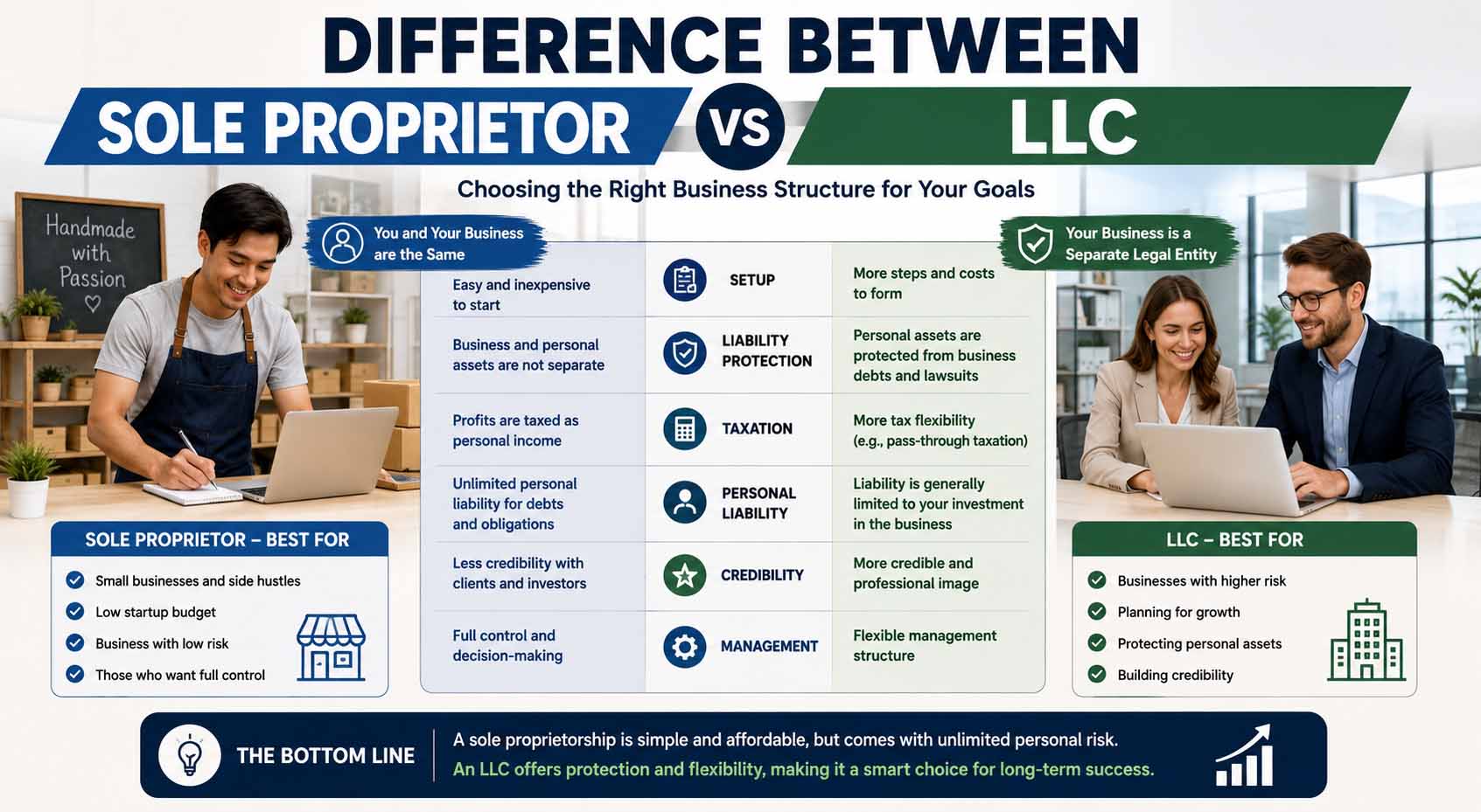 difference between sole proprietor and llc