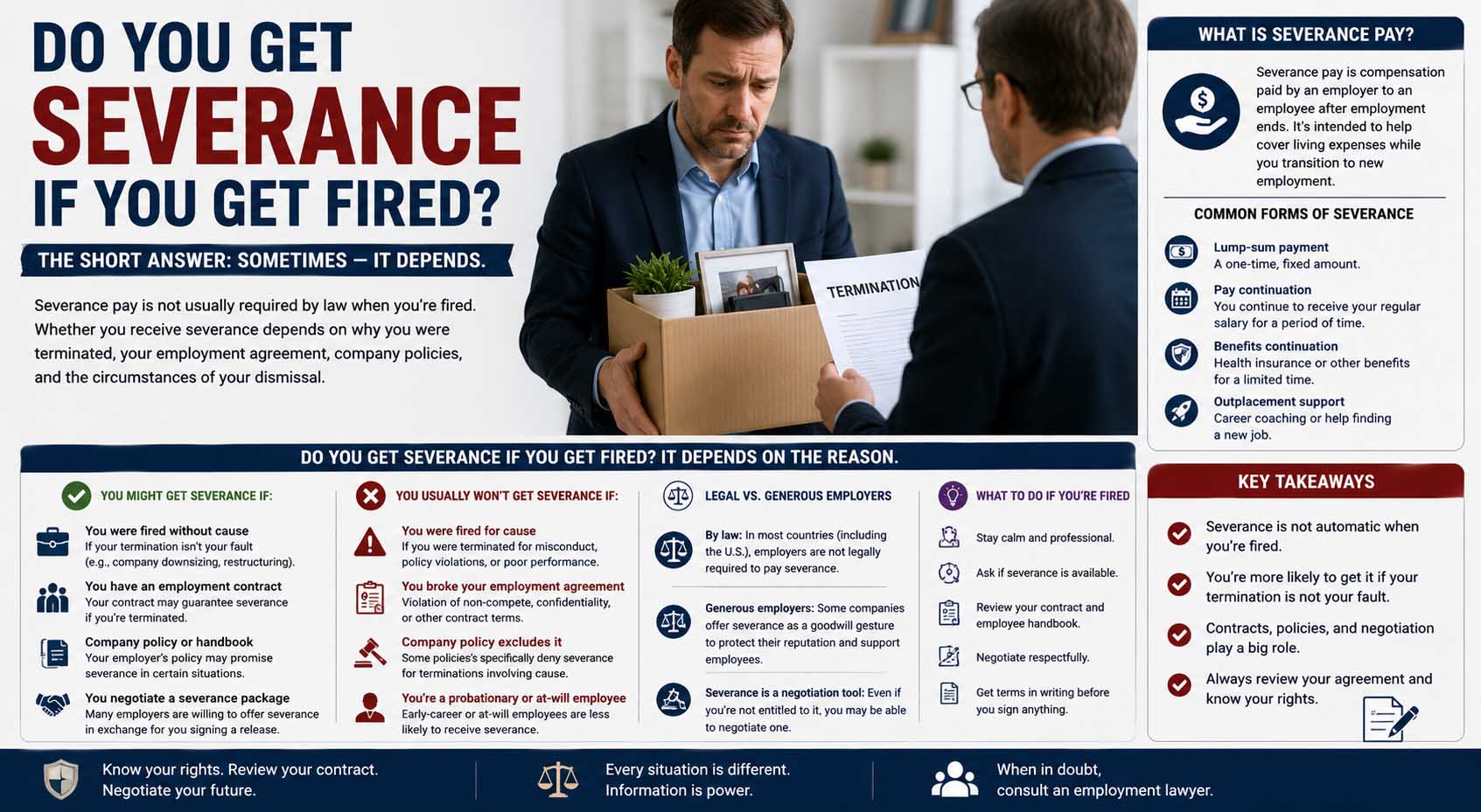 do you get severance if you get fired